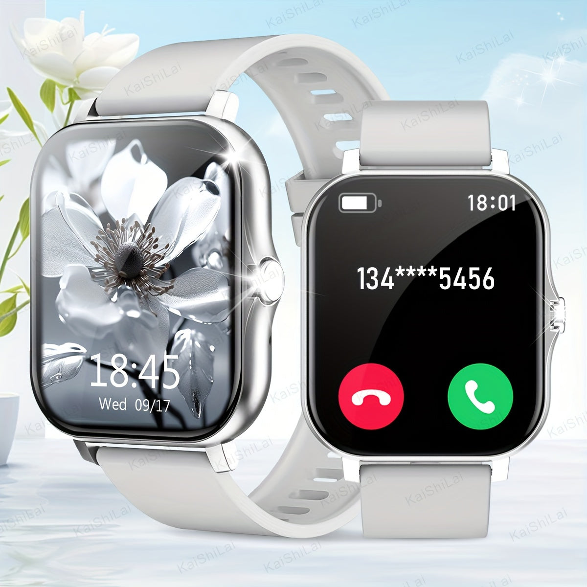 2024 Smartwatch with 4.65cm Touch Screen Sports Tracker Call Function Step Counter Compatible with iPhone Android
