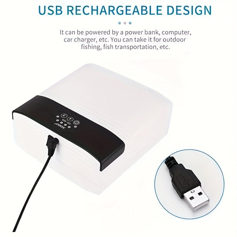 Rechargeable Portable Aquarium Air Pump with 1 Meter Tube for Fish Tank Breeding