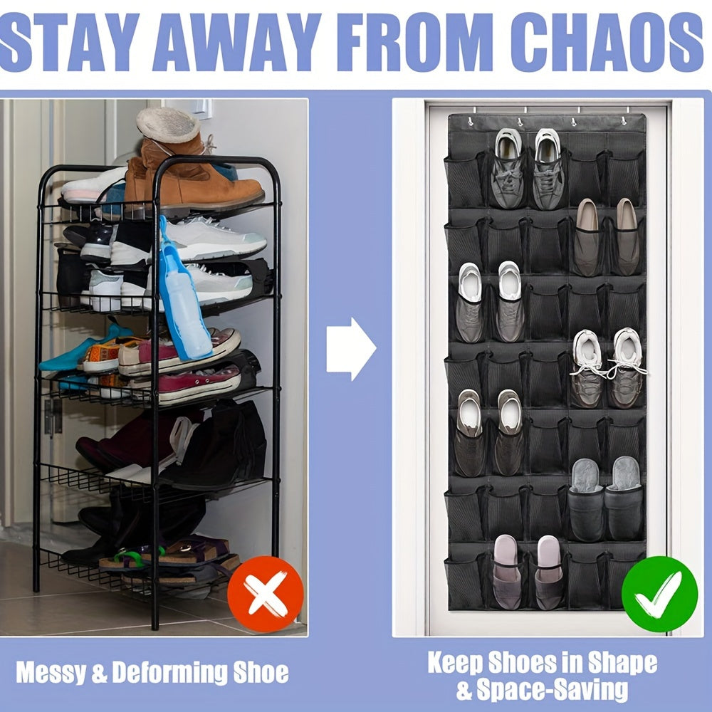 Organizador de zapatos para colgar en la puerta con 35 bolsillos y ganchos de metal para almacenamiento en armario