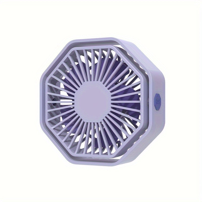 2024 USB Hexagonal Fan Portable Desktop Fan with Adjustable Speed and Manual Rotation