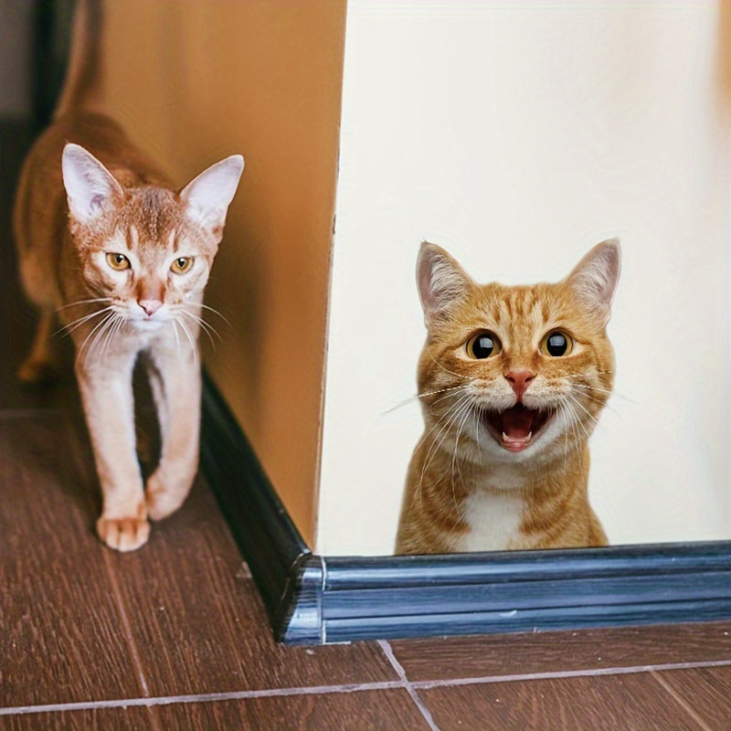 Cute Cat Window Sticker 8Mil PVC Self-Adhesive Decor for Glass Fridge Bathroom