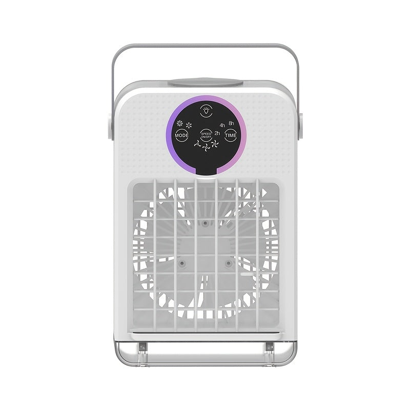Portable Air Cooler with 700ml Water Tank Remote Control Misting Fan with Colorful Ambient Lights