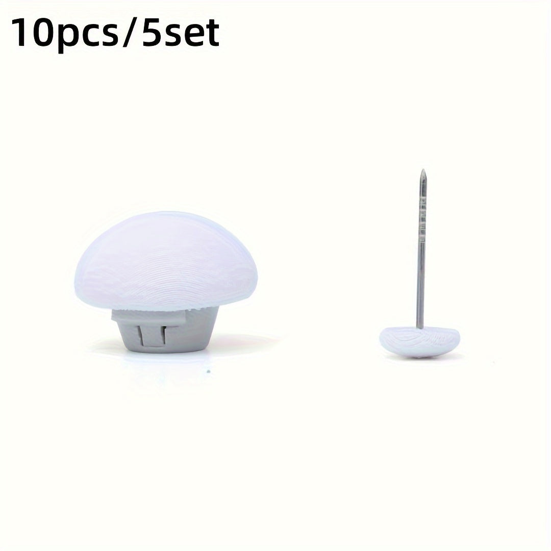 Set of 10 Mushroom Bed Sheet Fasteners with One-Click Release and Concealed Clips