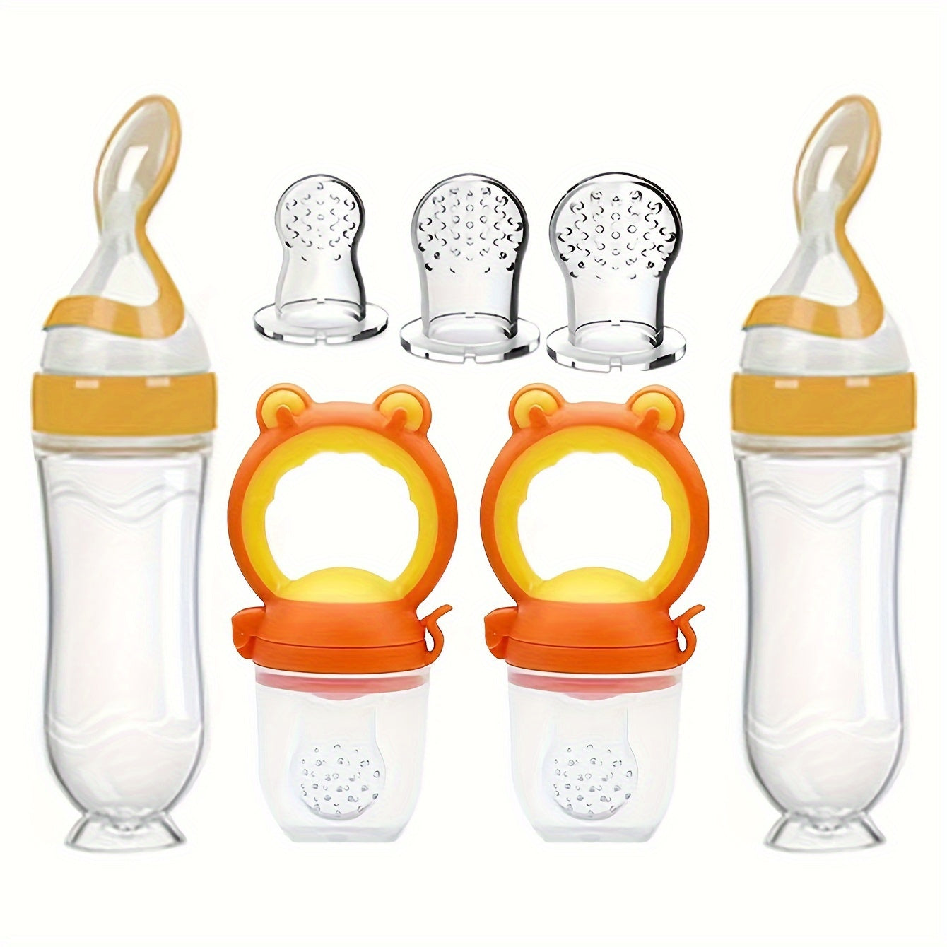7-Piece Baby Feeding Set Silicone Bottles Pacifiers Nipples for Toddler