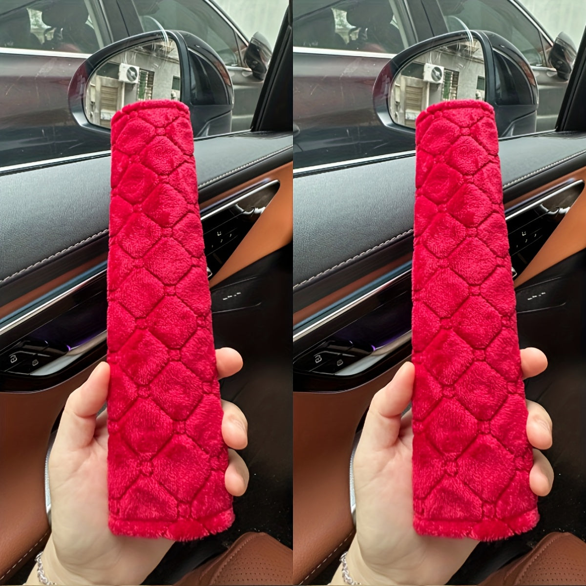 2-to'plam Avtomobil o'rindiq kamarlarini yopadigan yumshoq mo'ynali yelka himoyachisi, sozlanadigan, avtomobil ichki qismi