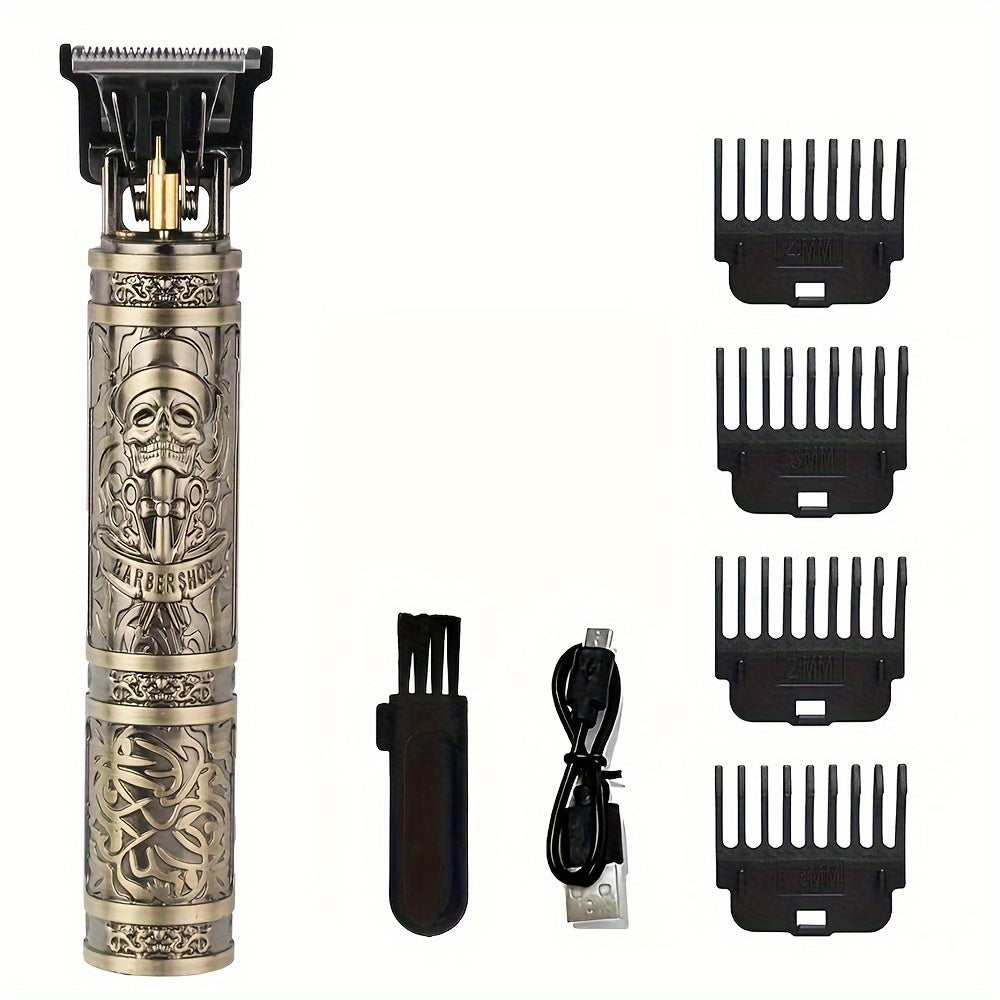 V-Vimika Профессиональная машинка для стрижки волос: универсальное T-лезвие, USB зарядка, беспроводной триммер с инструментом для гравировки