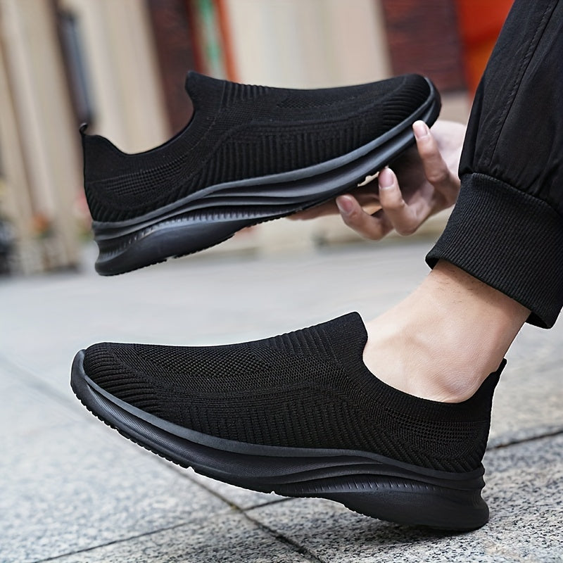 Men's Lightweight Breathable Fabric Slip-On Sneakers for Casual Walking