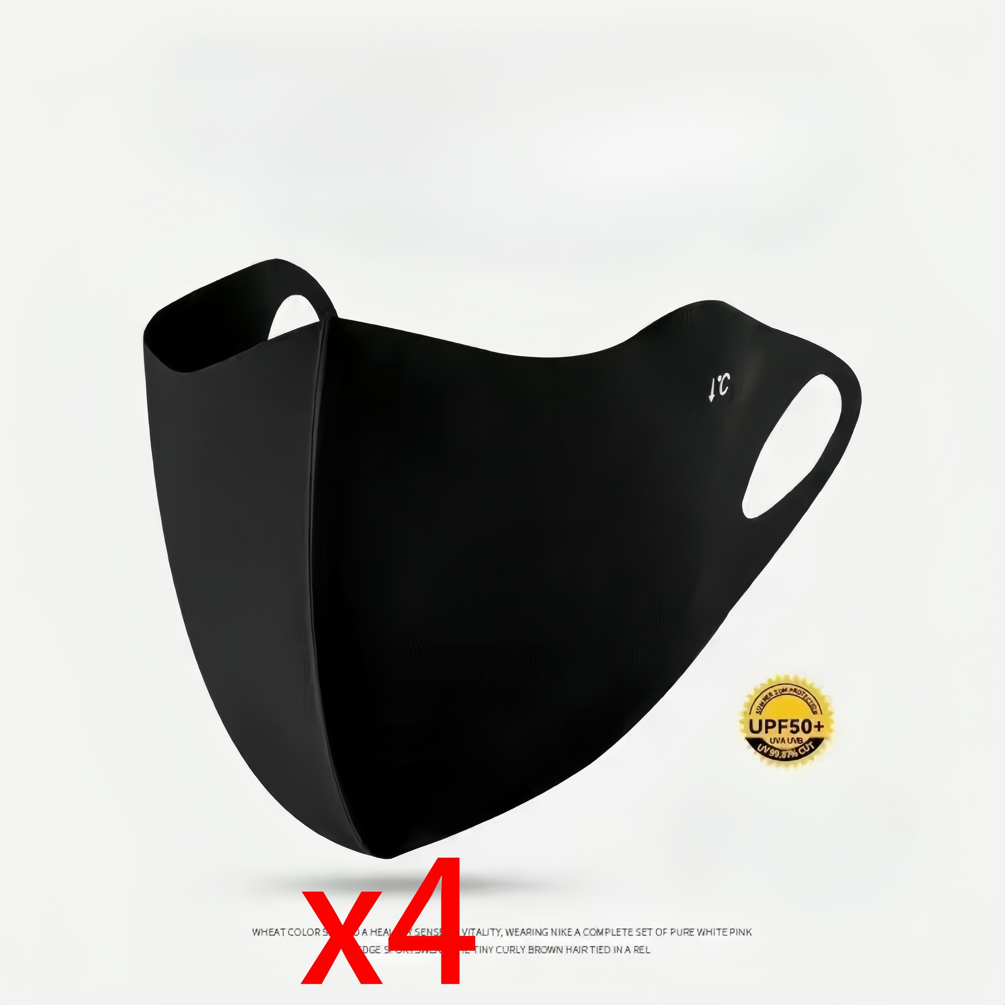 Juego de 4 mascarillas faciales unisex con protección UV, transpirables, de nylon elástico, para ciclismo y actividades al aire libre