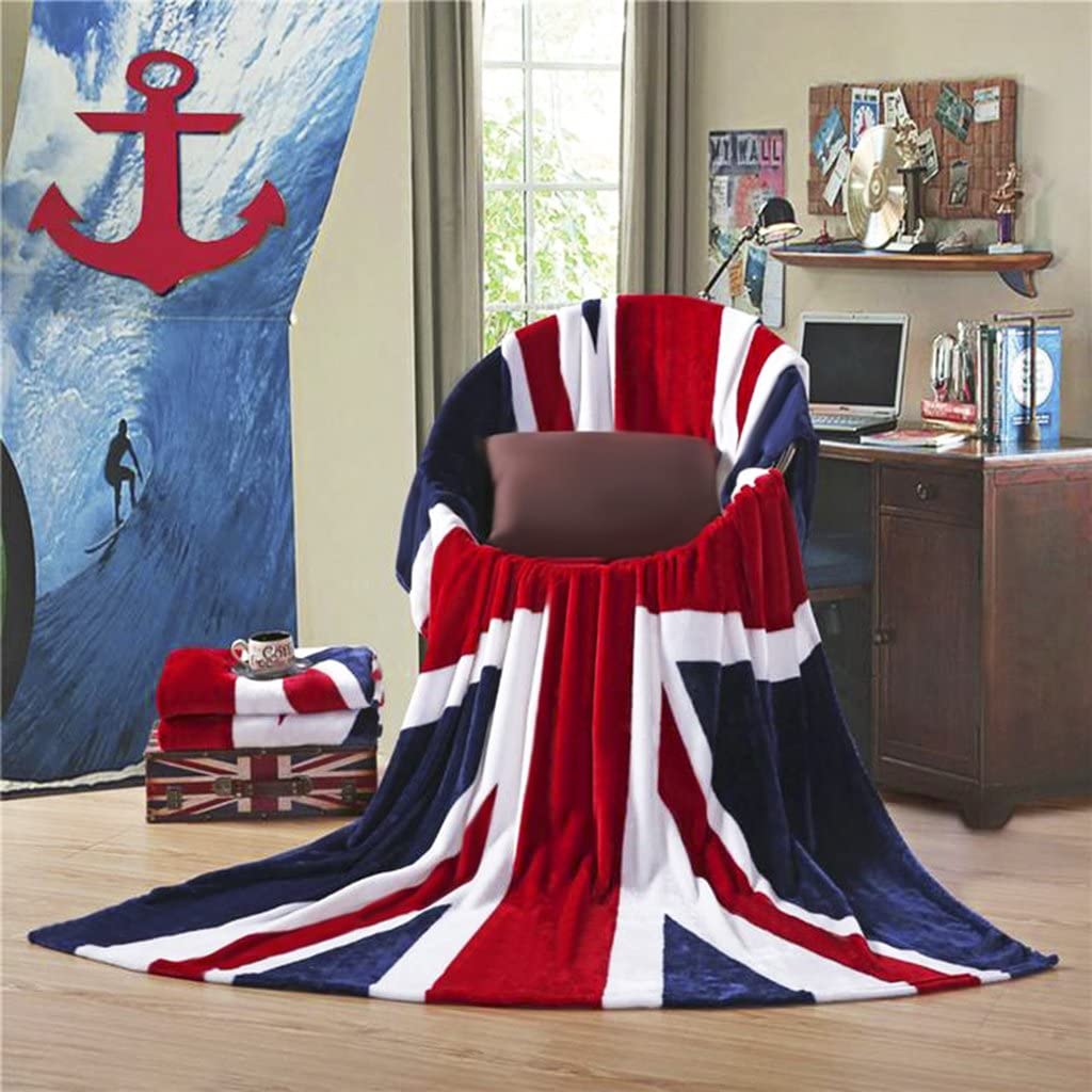 British Flag Fleece Blanket 59x79 Inches Cozy Warm Throw for Couch Sofa Travel