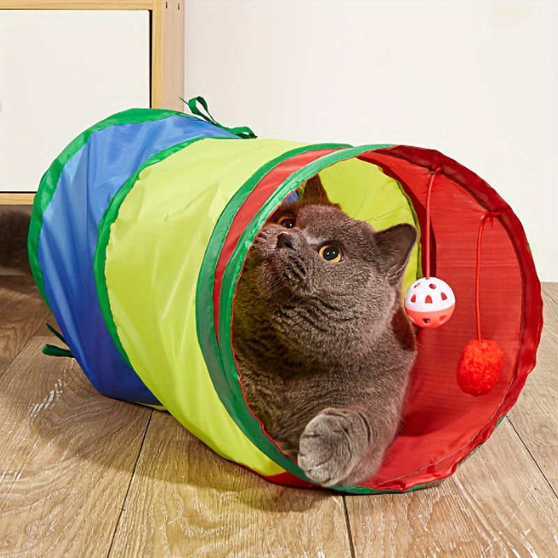 Pet Cat and Dog Tunnel Collapsible Foldable Interactive Toy for Training and Play