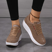 Women’s Fashion Sneakers Black with Pink Laces Lightweight Slip-Resistant Walking Shoes