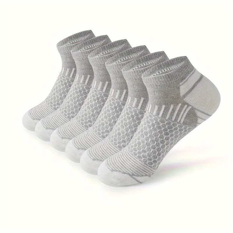 Men's Low Cut Ankle Socks 6 Pairs Breathable Sweat-Absorbing Odor-Resistant All Seasons
