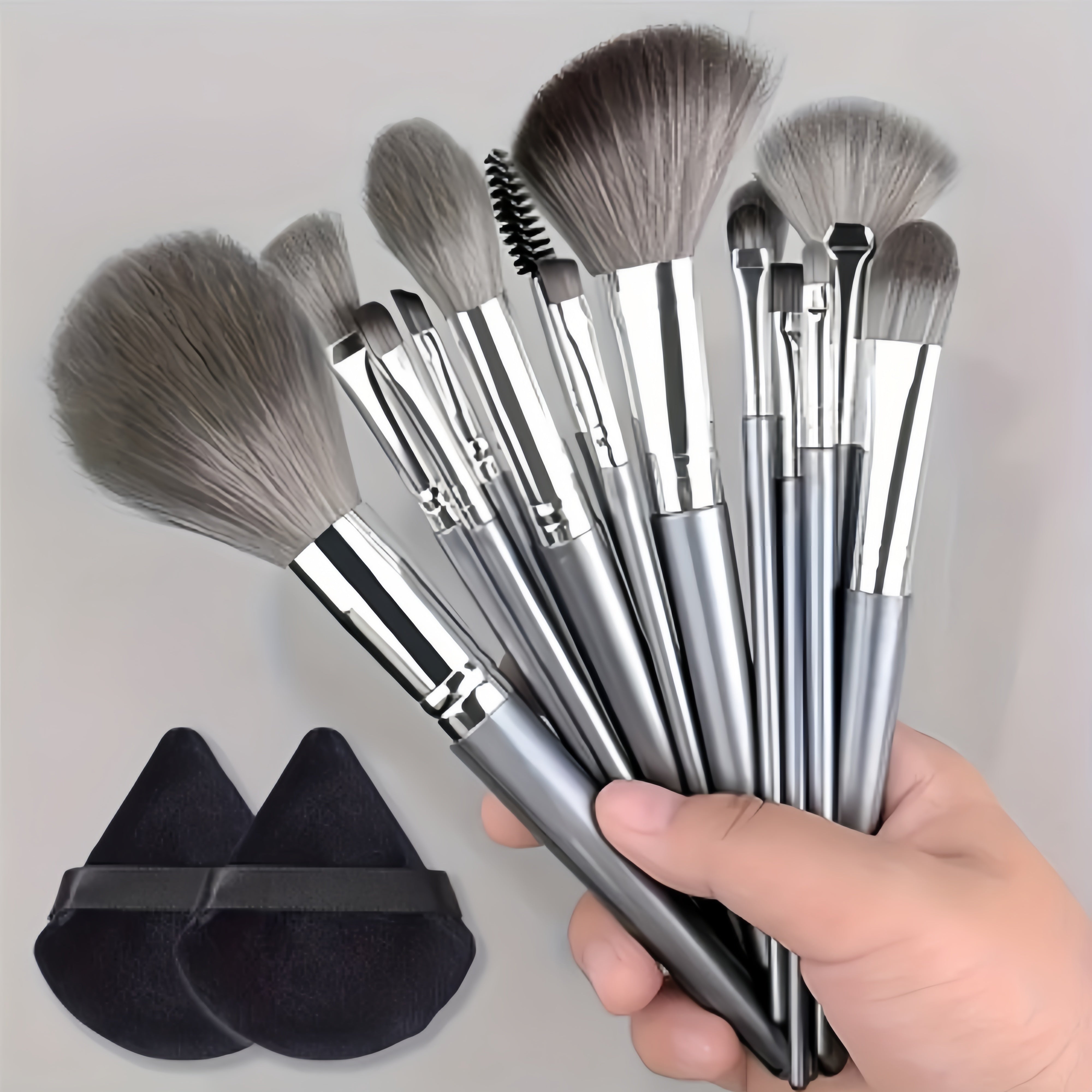 14-Piece Makeup Brush Set with Synthetic Hair for Foundation Eyeshadow Eyebrow