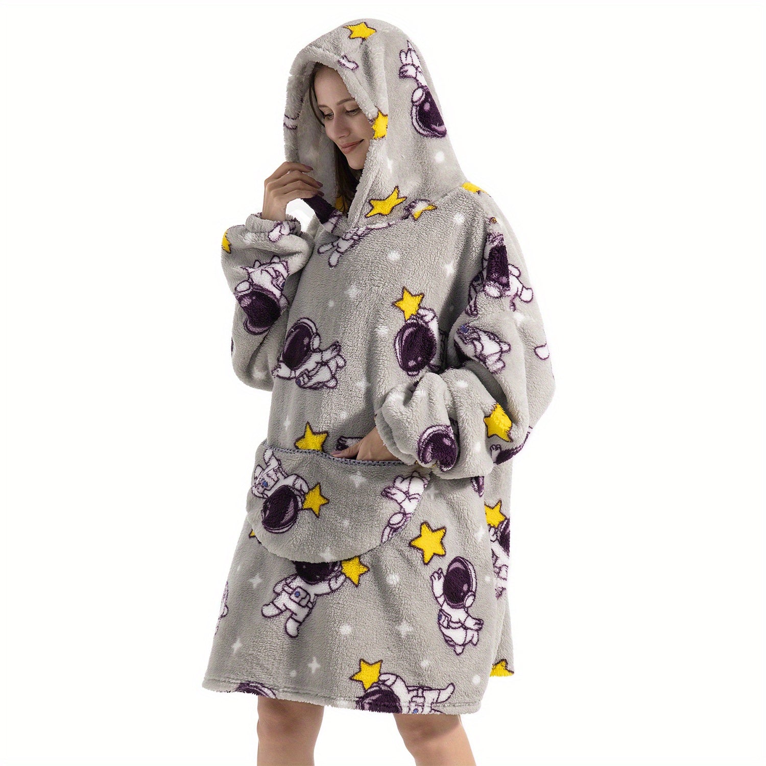 Oversized Sherpa Fleece Blanket Hoodie for Women Men Adults Ultra Soft Warm Wearable Sweatshirt Blanket
