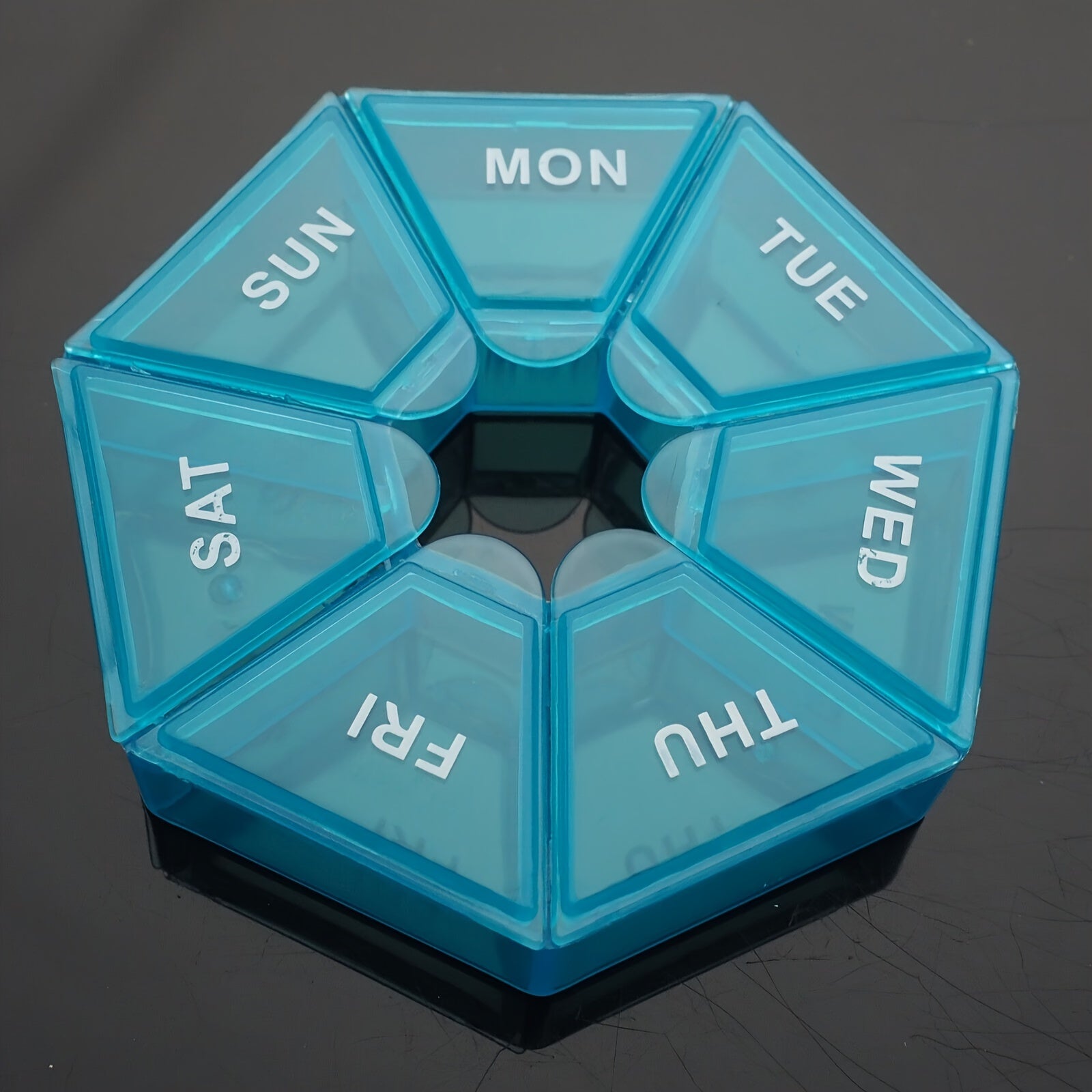 Portable 7-Day Plastic Pill Organizer with Weekly Labels for Travel