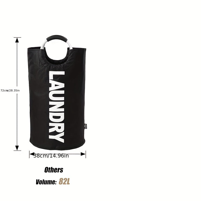 Gran cesta de ropa plegable de 82L con soporte para dormitorios y baños