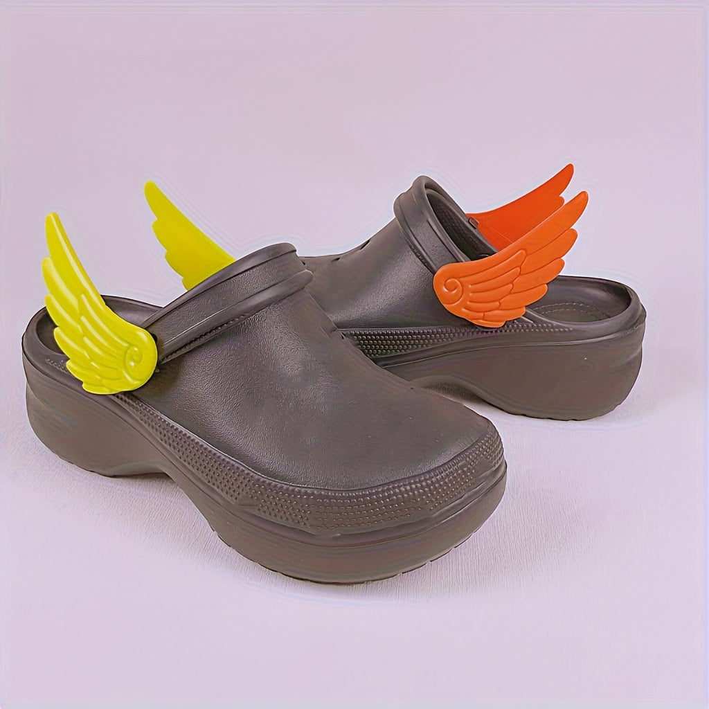Women's Shoe Accessories Removable PVC Angel Wings Heel Decorations for Hole Shoes