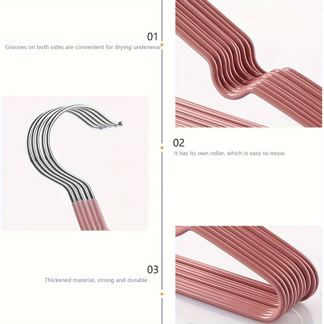 Metal Non-Slip Clothing Hangers 10-Pack for Tops and Dresses