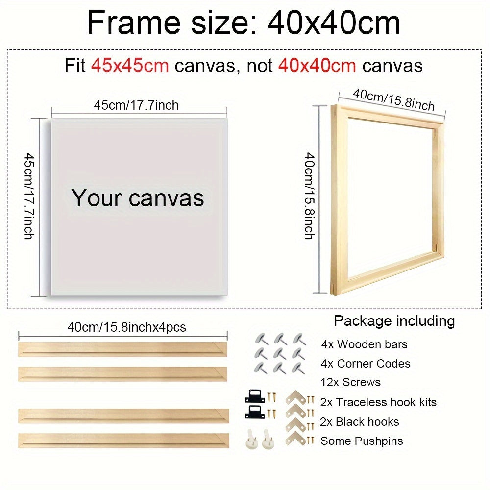 Diamond Painting Kit Vertical Oblong Frame Wall Mount Non-Magnetic for Canvas and Photo Art
