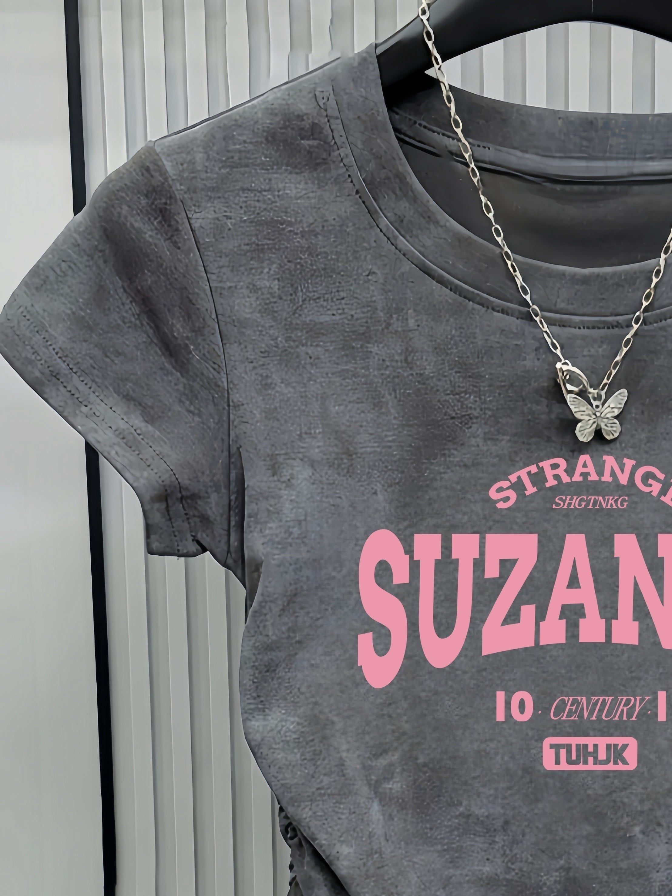 Women's Y2K Letter Print T-Shirt Cotton Blend Crew Neck Short Sleeve Spring Summer Fall