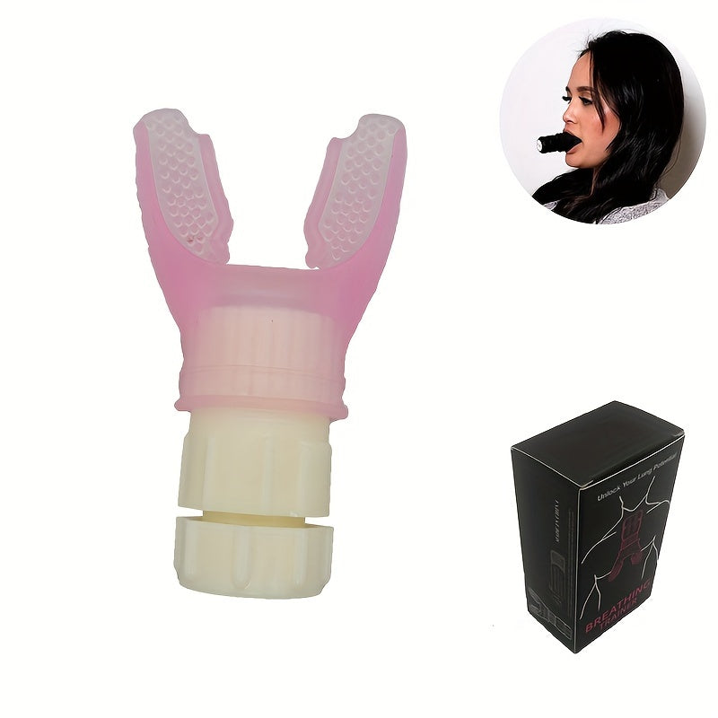 Adjustable Resistance Breathing Exerciser for Lung Capacity Training Black Blue White