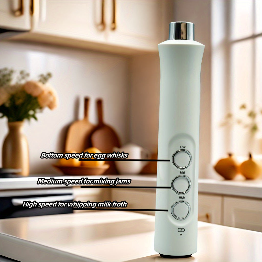 Rechargeable 3-in-1 Electric Milk Frother and Foam Maker for Coffee and Kitchen