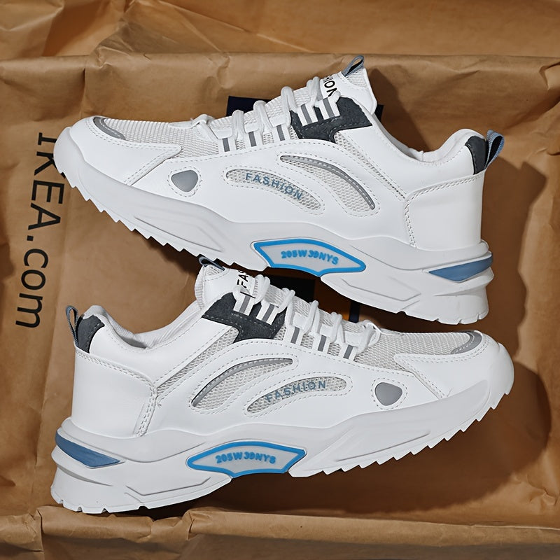 Men's Low Top Lace-Up Platform Sneakers Rubber Sole Casual Street Shoes