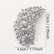 Women's Rhinestone Feather Brooch Hollow Design Pin Jewelry Accessory