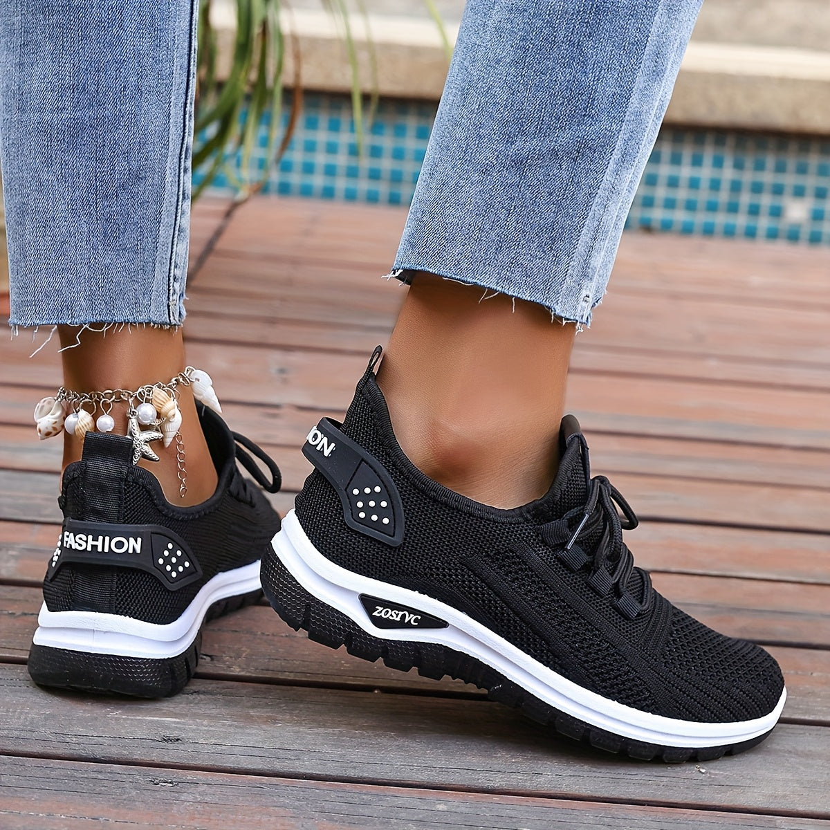 Women's Mesh Sneakers Lightweight Non-Slip Running Shoes White Casual Allseason