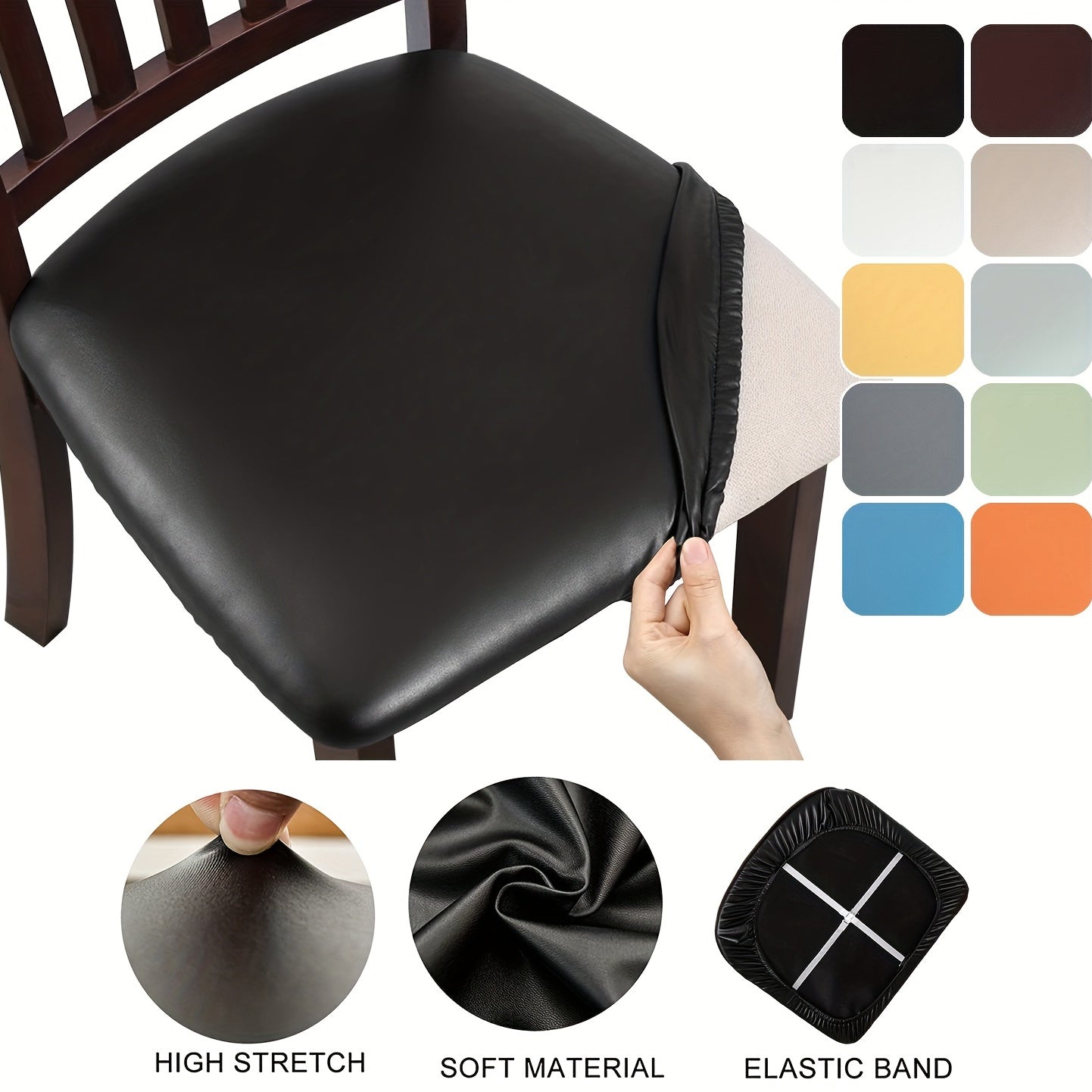 Waterproof PU Leather Seat Cover for Dining Room Chairs