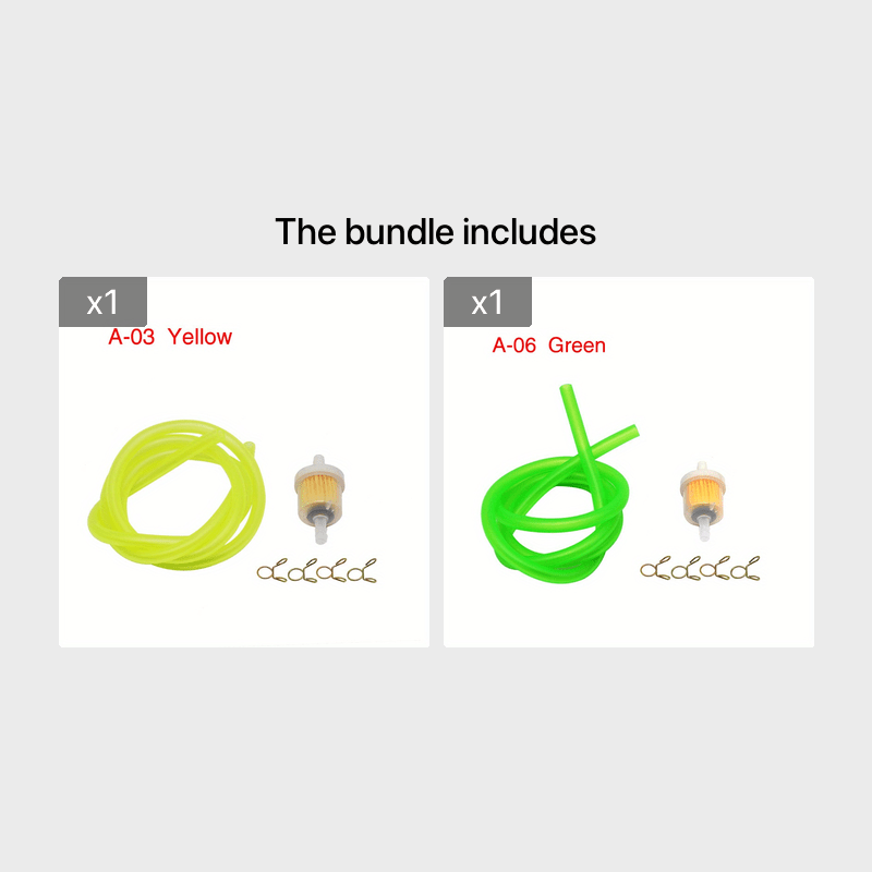 Motorcycle Gas Fuel Filter Petrol Pipe Hose Line 6mm with 4 Clips