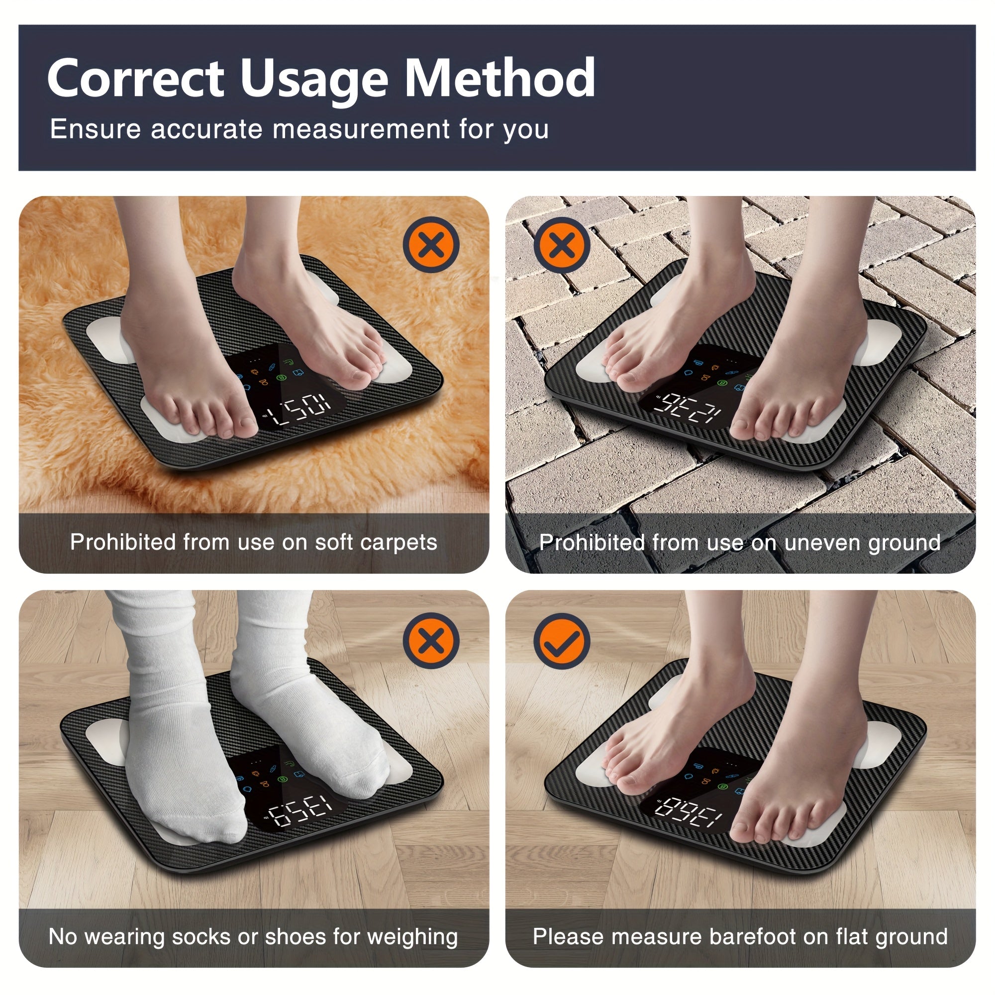 Цифровые напольные весы для тела с грузоподъемностью 181,44 кг, отслеживание ИМТ и гидратации, дизайн из углеродного волокна