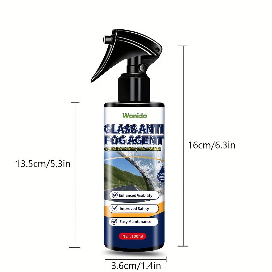 Car Anti-Fog Spray for Windshields Mirrors and Glass 3.4oz
