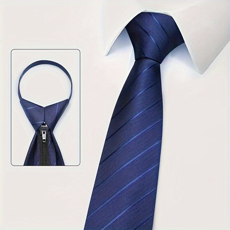 Men's Zipper Tie for Formal Events Wedding Banquet Grooms Best Men