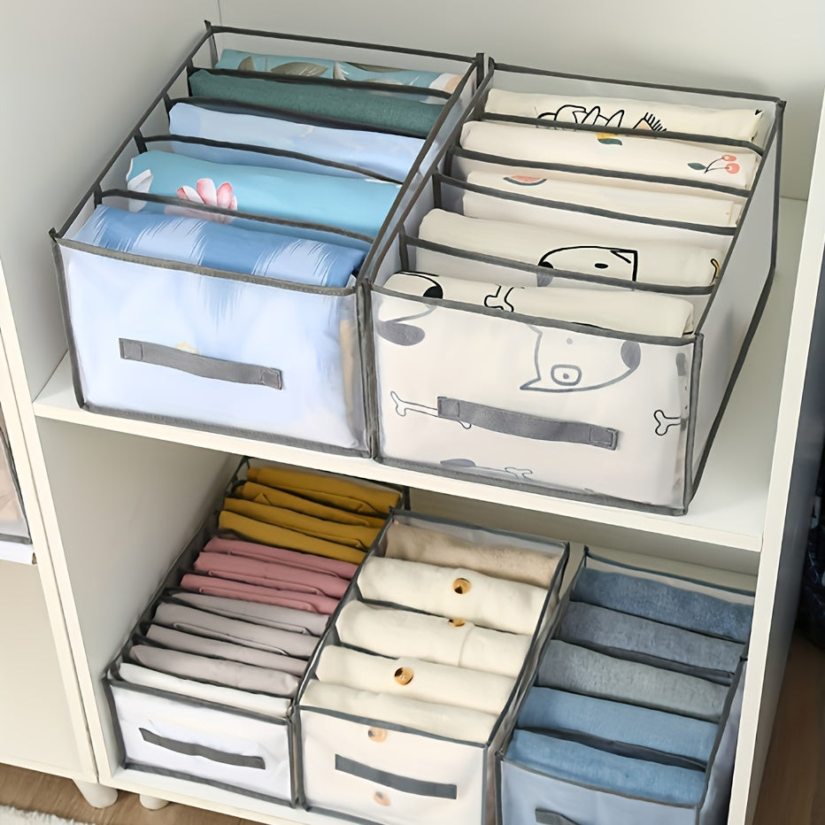 Foldable Mesh Clothes Storage Box with Lid for Closet Organization