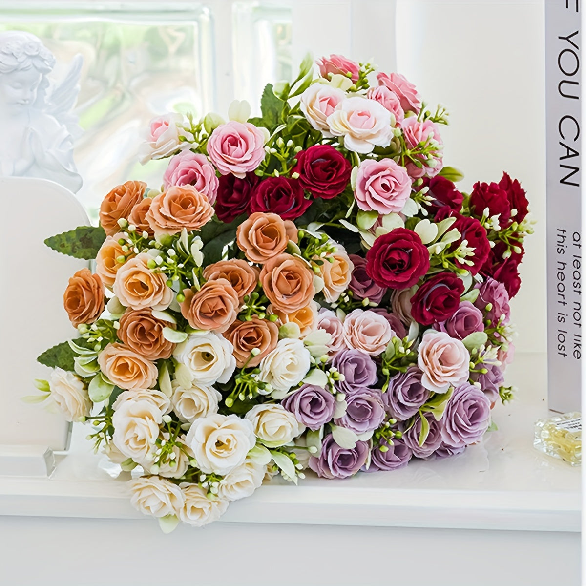 Artificial Rose Bouquet for Weddings Birthdays Home Decor 12 Stems