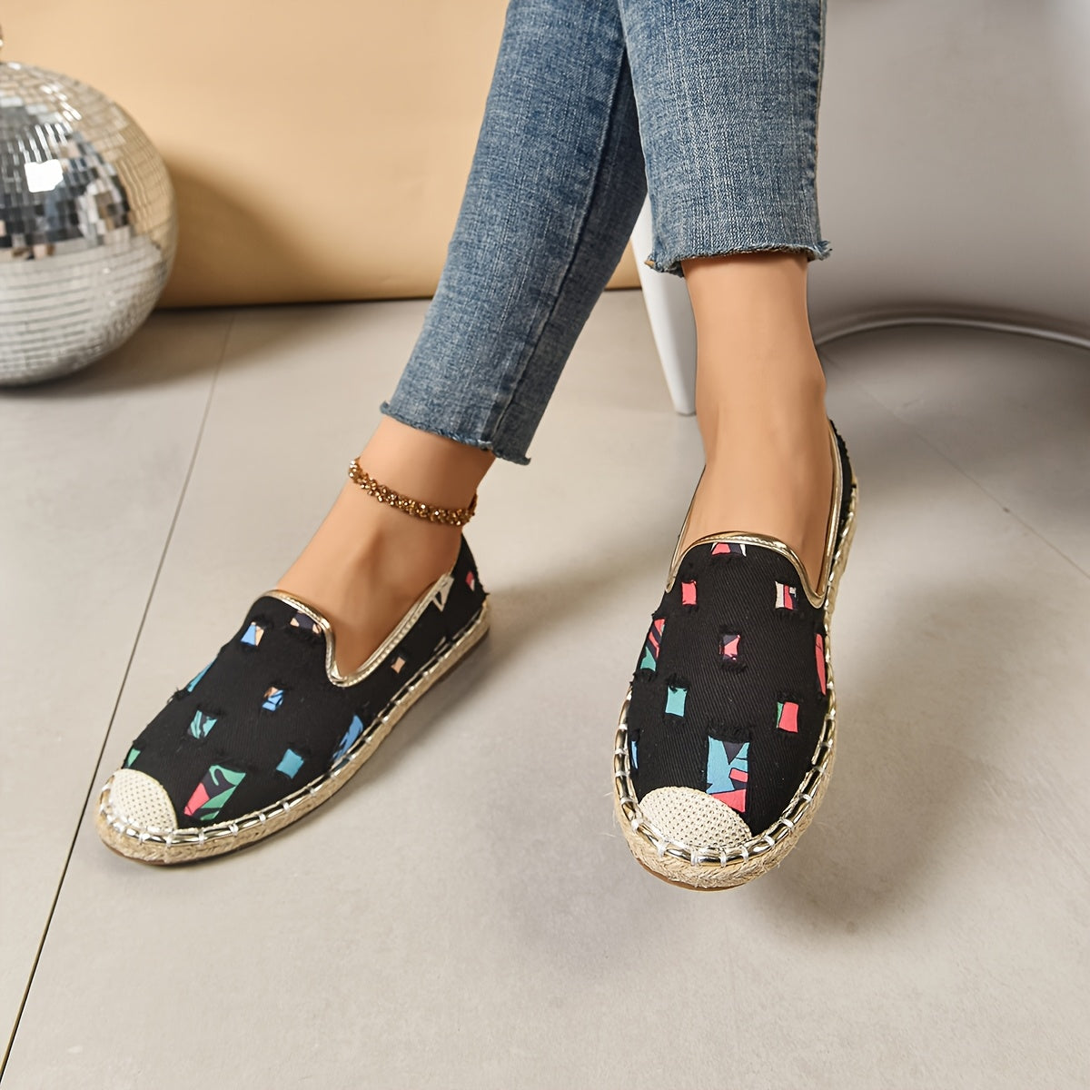 Women's Casual Woven Rope Sneakers Flat Trendy Flat Shoes