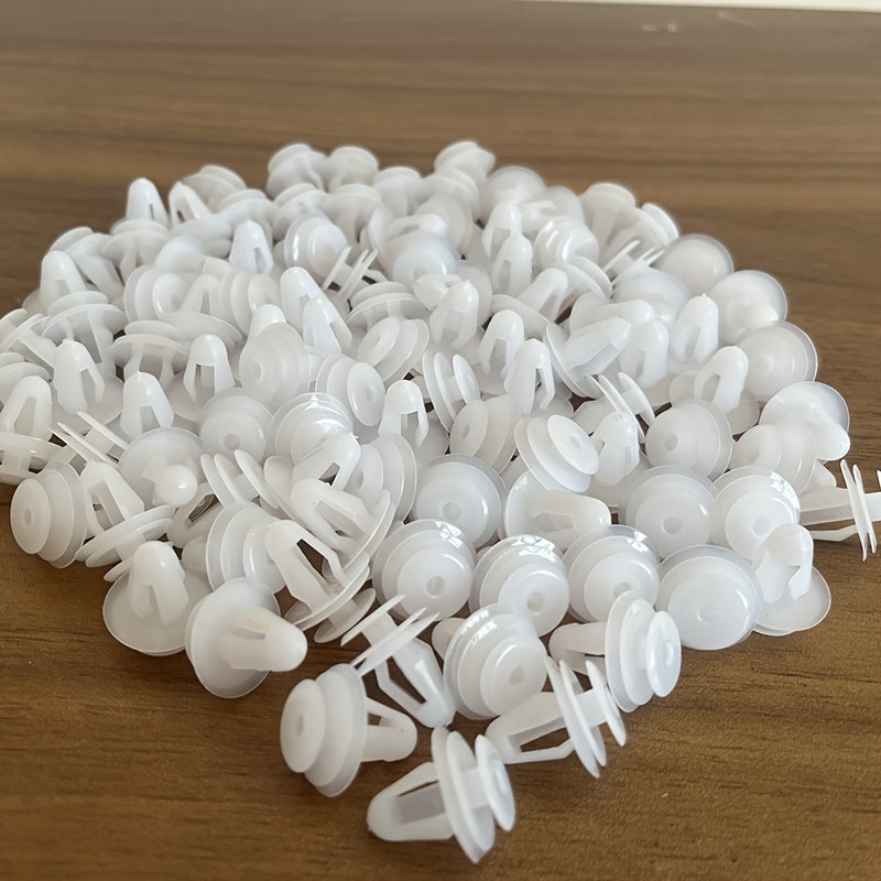 Avtomobil plastmassa fastenerlari 8mm naylon tokchalar uchun avtomobil eshiklari, bagajlar, ichki qism uchun 100 dona