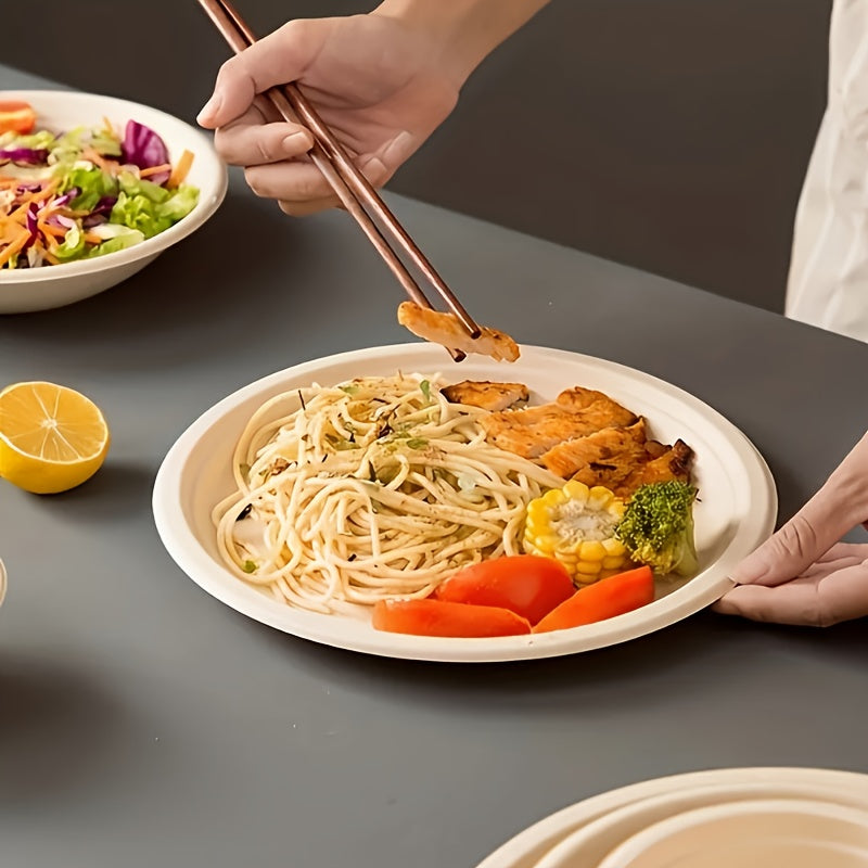 Disposable Plates Pack of 100 7/9 Inch Biodegradable Wheat Straw for Parties and Camping