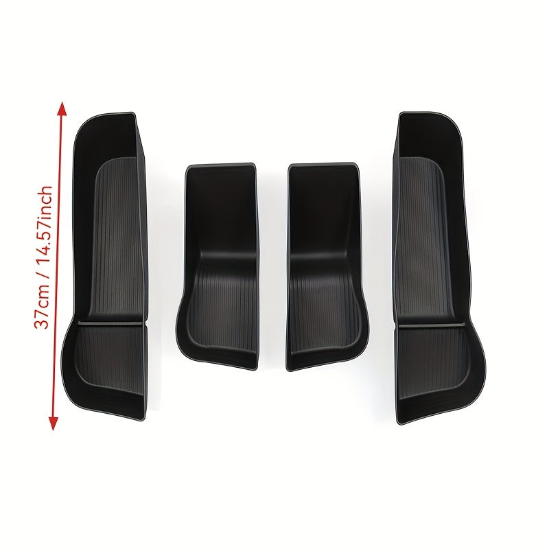 Car Door Organizer Tray Set TPE Black Fits 2024 2025 Sedan Rear & Front