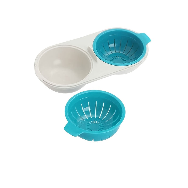 Dual Chamber Microwave Egg Poacher Non-Stick Plastic Kitchen Gadget