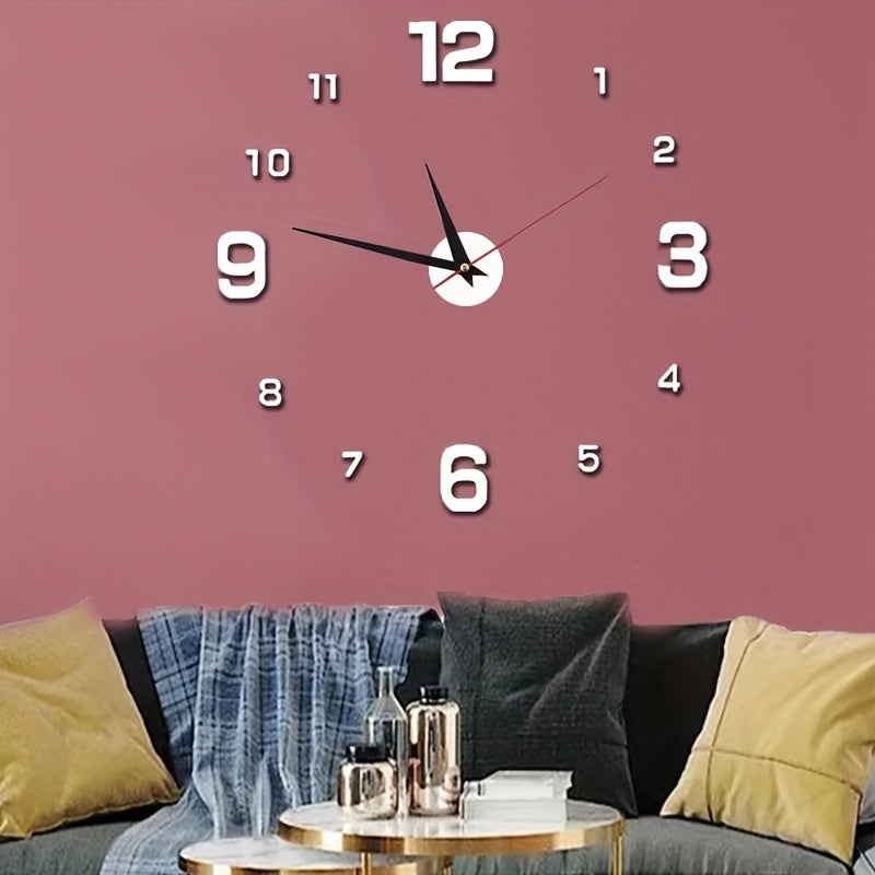 Digital European Style Luminous Wall Clock for Study and Living Room Silent Punch-Free