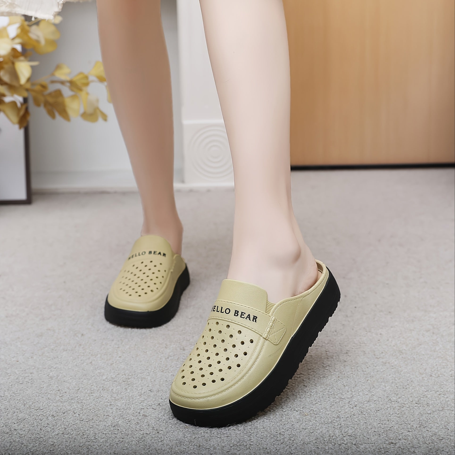 Women's Summer Thick-Soled PVC Shoes with Half-Enclosed Head for Comfort and Style