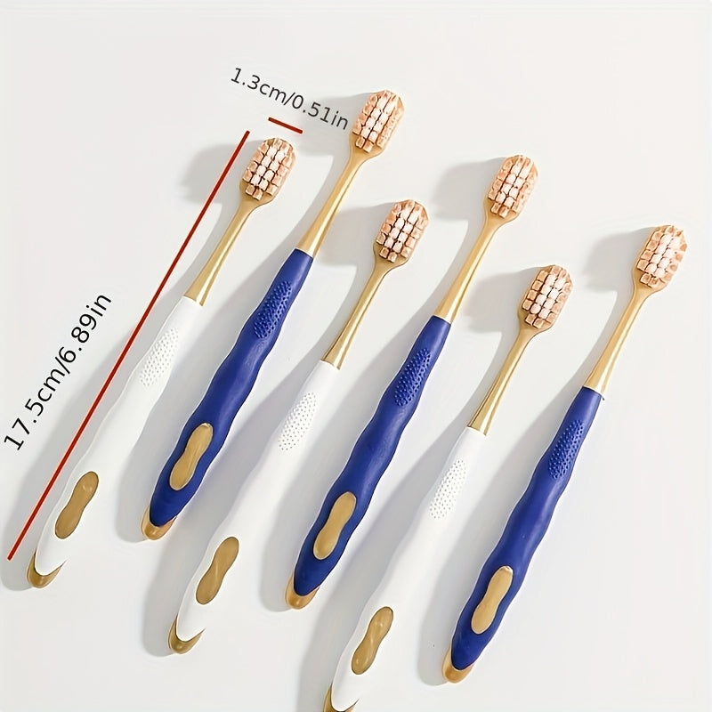 6 Soft Nylon Bristle Manual Toothbrushes for Adults with Compact Head