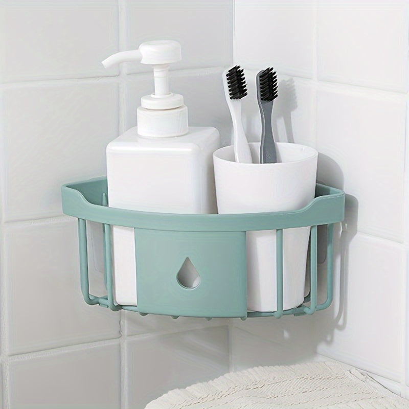 2 ta uchburchakli plastik devorga o'rnatiladigan saqlash tokchalari - elektr energiyasi talab qilinmaydi, oshxona lavabosi, hammom yoki hojatxona uchun ixcham tashkilotchisi