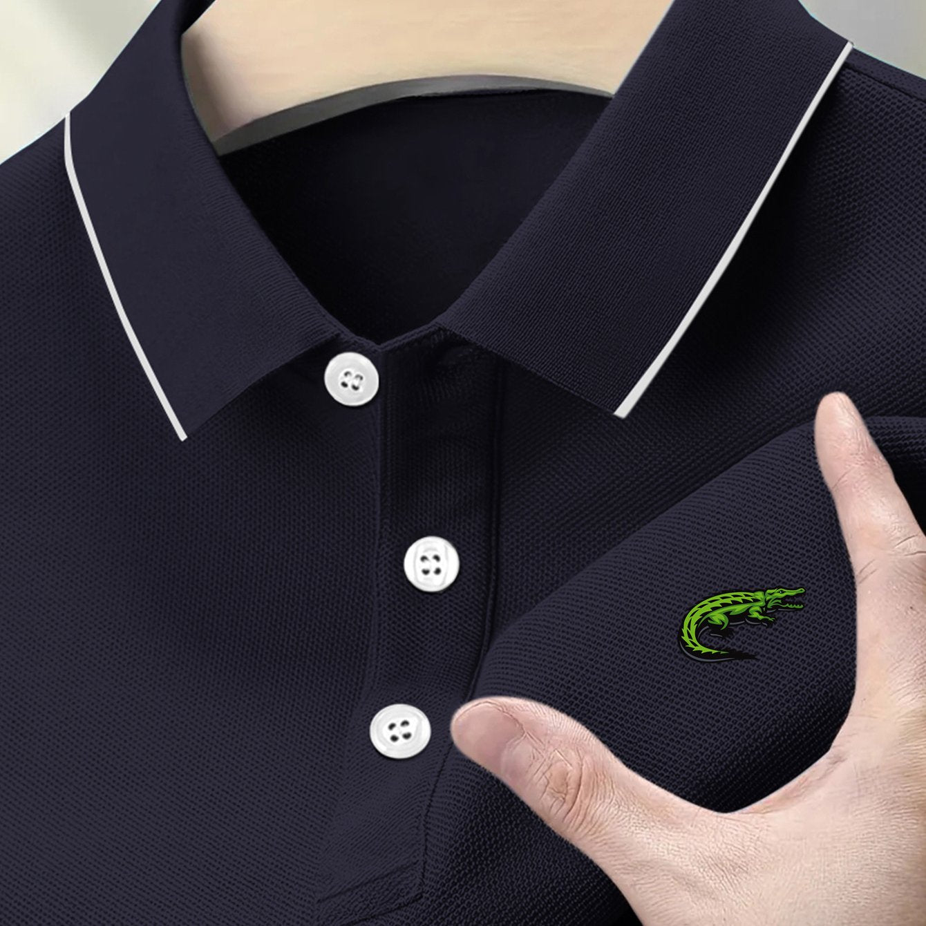 Men's Short Sleeve Print Golf Shirt for Business Casual and Tennis Training