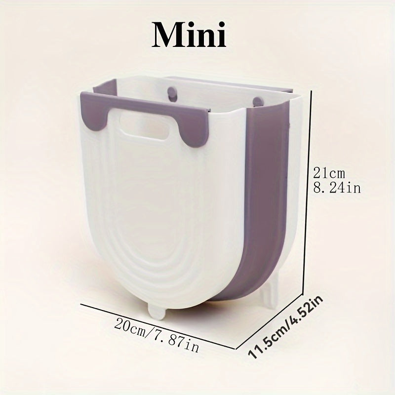 Foldable Trash Can with Lid, Space-Saving, Portable, for Kitchen, Car, Bathroom