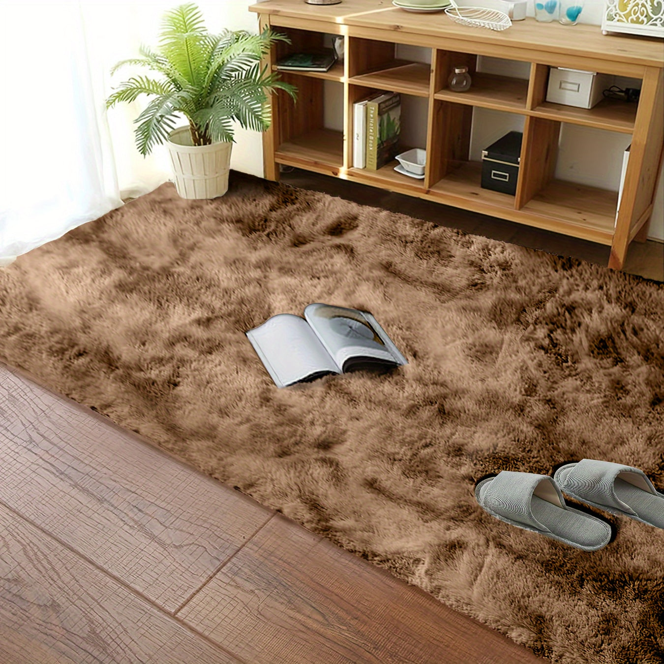 Soft Fluffy Shag Area Rug for Living Room and Bedroom Non-Slip Machine Washable