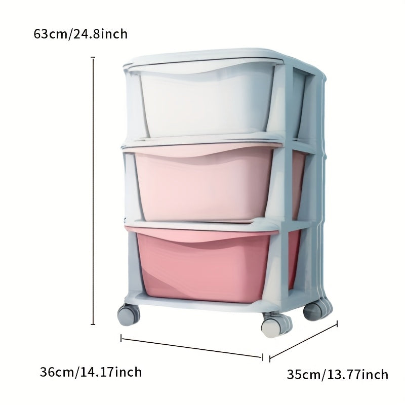 Plastic Drawer Storage Organizer 3/4/5/6 Tiers in White Blue Pink Teal