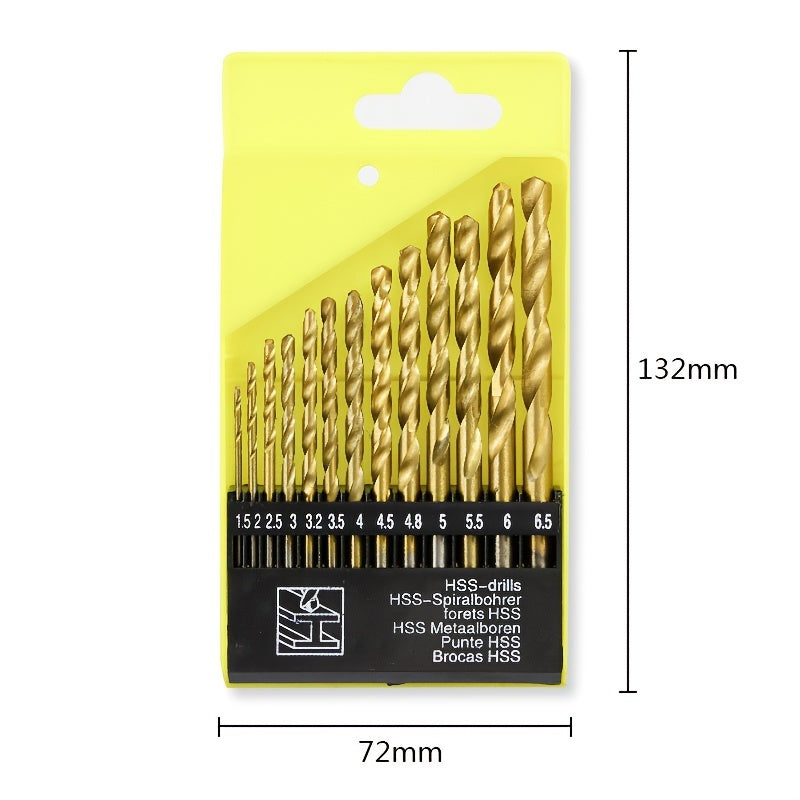 Titanium Coated Hex Shank Drill Bit Set 13 50 99 Pieces High-Speed Steel for Steel Aluminum Copper